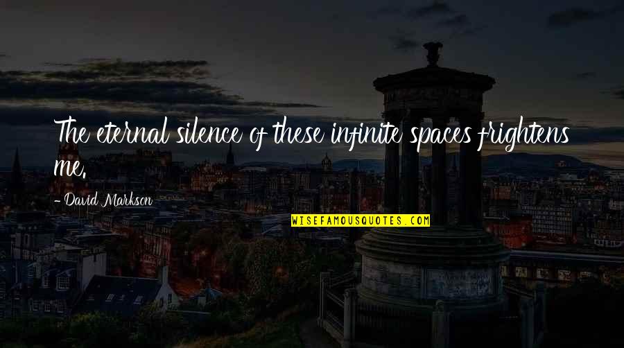 Kardelen Tv Quotes By David Markson: The eternal silence of these infinite spaces frightens