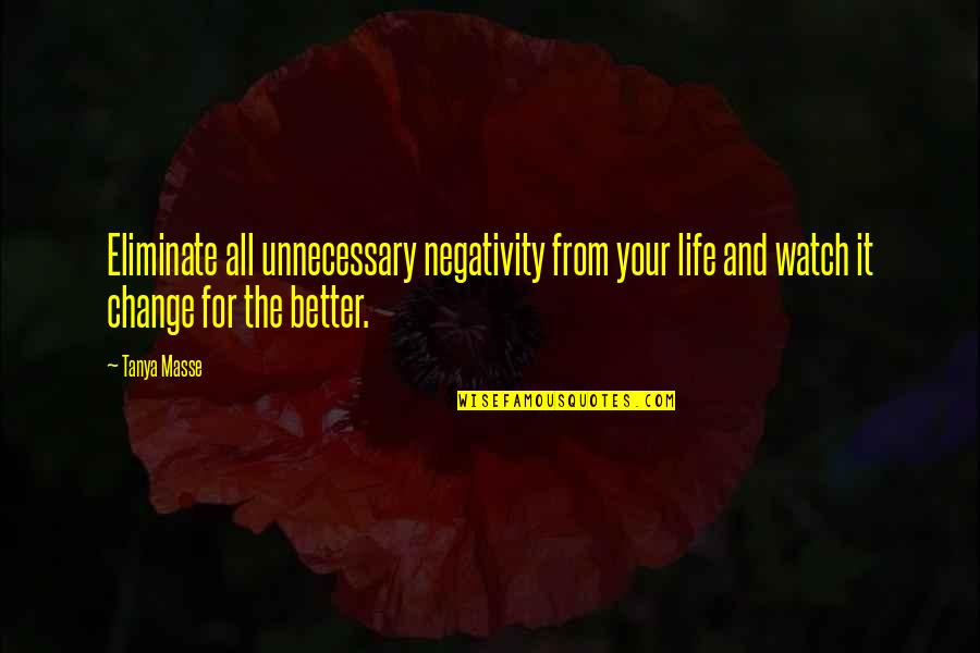 Kardos Rickles Quotes By Tanya Masse: Eliminate all unnecessary negativity from your life and