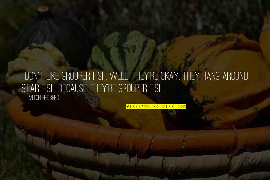 Karsastus Quotes By Mitch Hedberg: I don't like grouper fish. Well, they're okay.