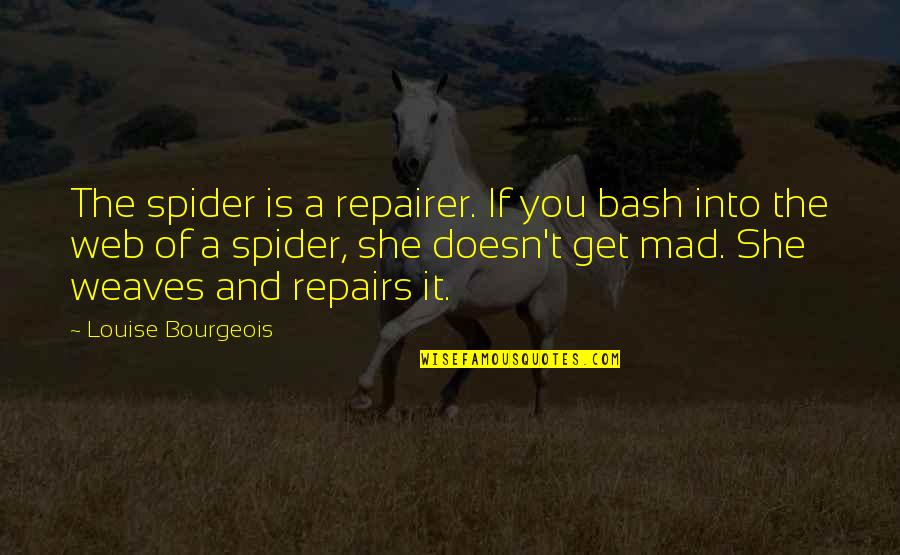 Kato Partali Quotes By Louise Bourgeois: The spider is a repairer. If you bash