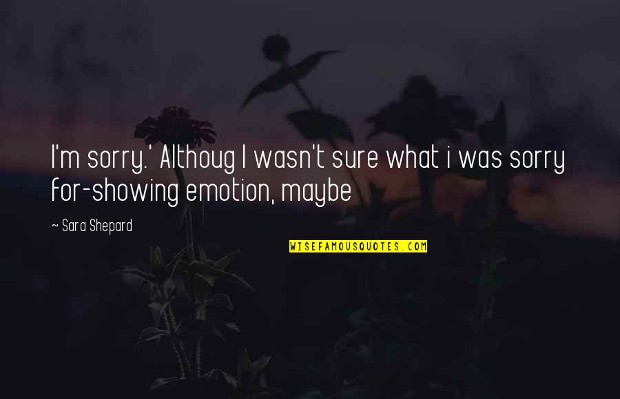 Kaulback May Quotes By Sara Shepard: I'm sorry.' Althoug I wasn't sure what i