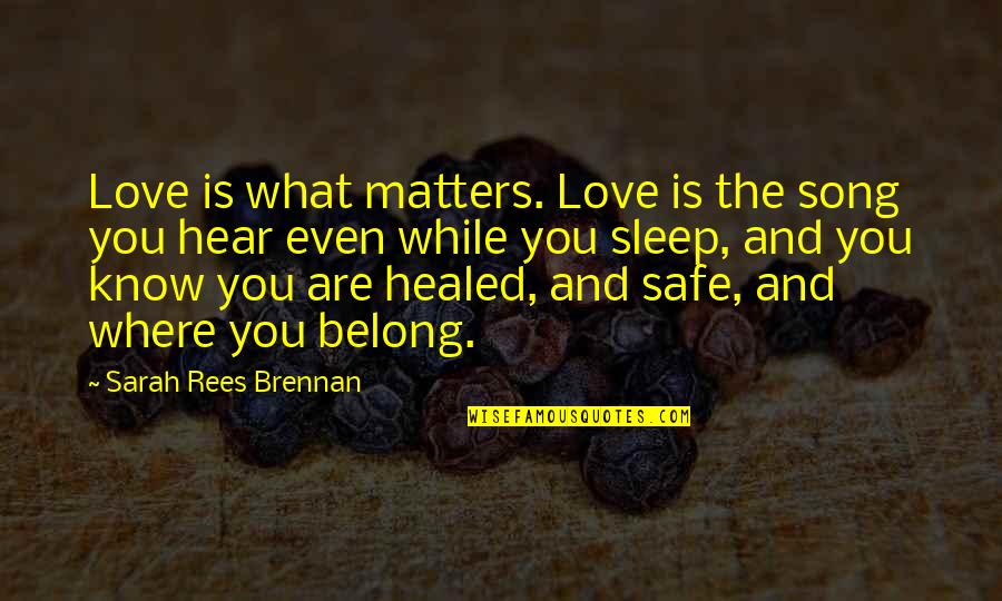 Keeping A Memory Alive Quotes By Sarah Rees Brennan: Love is what matters. Love is the song