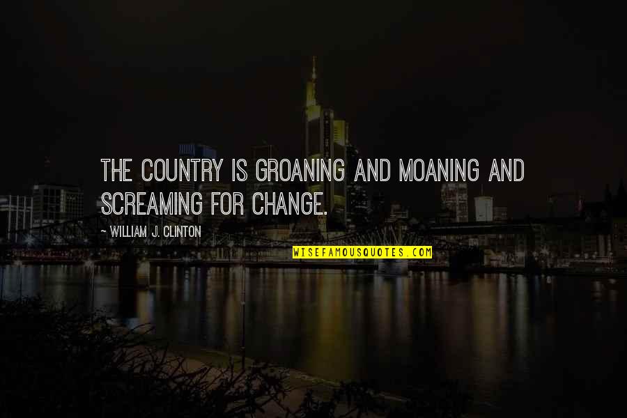 Keeping Us Safe Quotes By William J. Clinton: The country is groaning and moaning and screaming