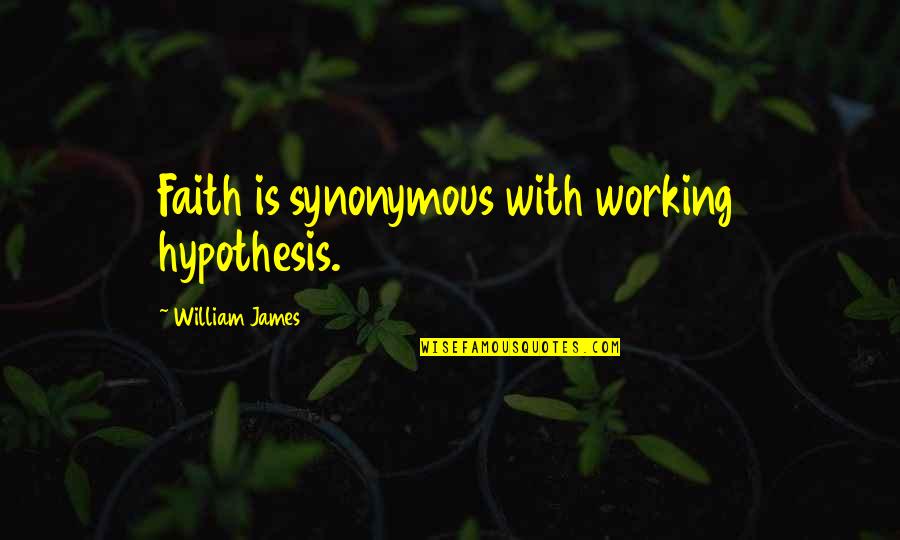 Keilty Mining Quotes By William James: Faith is synonymous with working hypothesis.