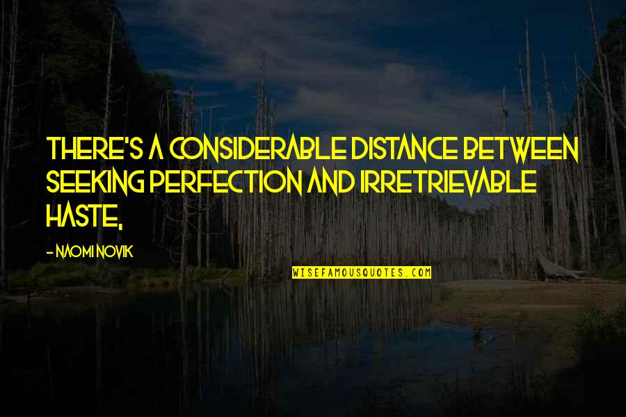 Kerrostalon Quotes By Naomi Novik: There's a considerable distance between seeking perfection and