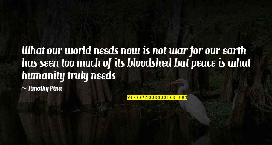 Kesannya In English Quotes By Timothy Pina: What our world needs now is not war