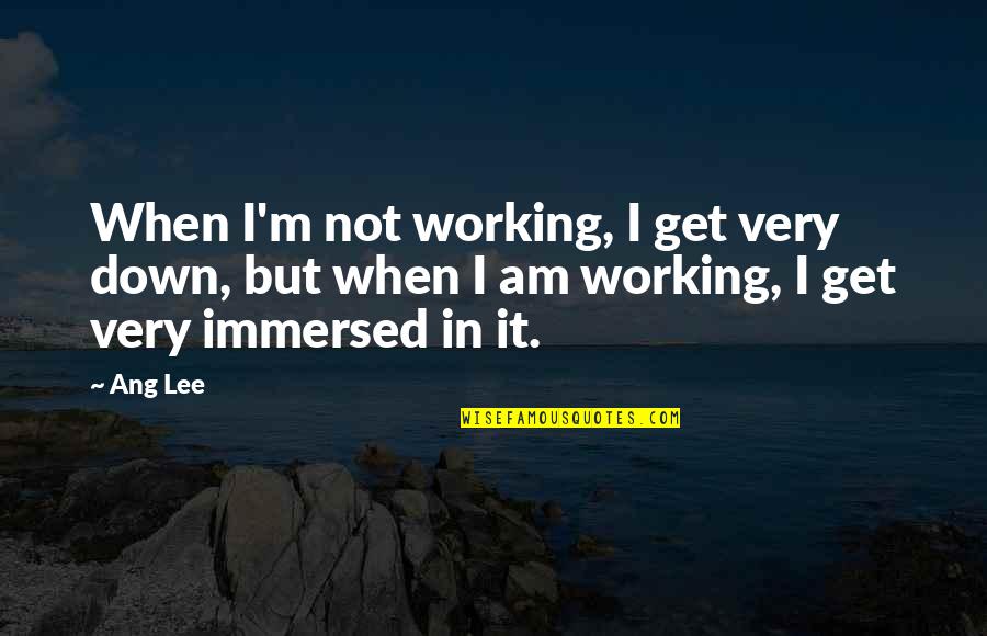 Kettia Dorce Sackie Quotes By Ang Lee: When I'm not working, I get very down,