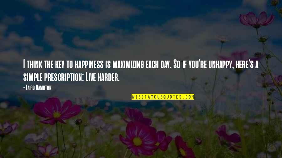 Key To Happiness In Life Quotes By Laird Hamilton: I think the key to happiness is maximizing