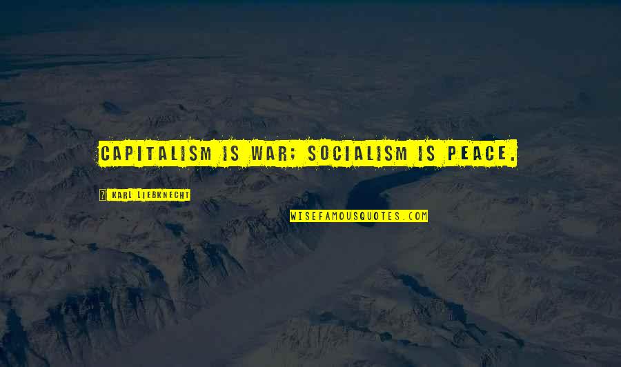 Khym Fm Quotes By Karl Liebknecht: Capitalism is war; socialism is peace.