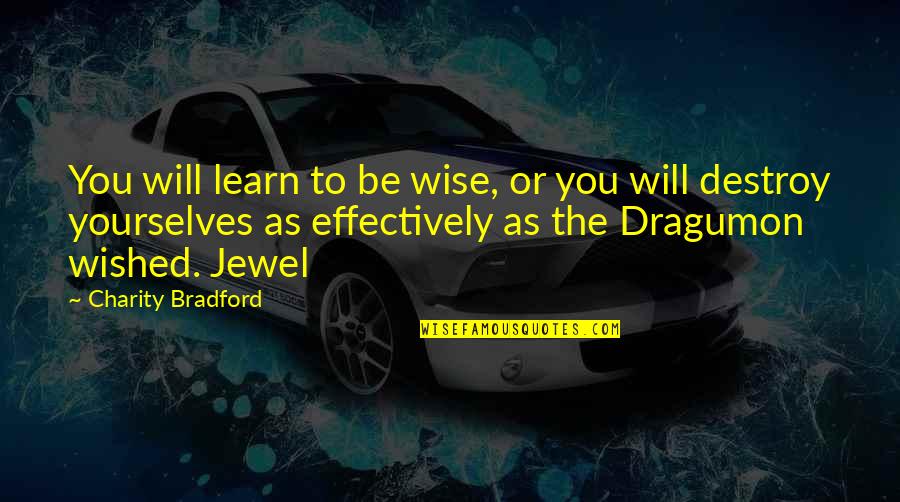 Kickabout Quotes By Charity Bradford: You will learn to be wise, or you