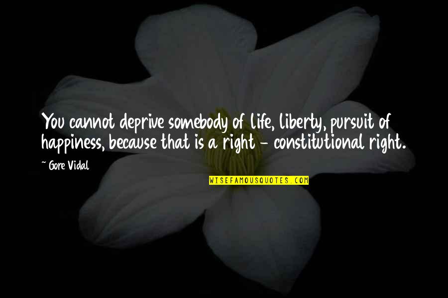 Killens Tmx Quotes By Gore Vidal: You cannot deprive somebody of life, liberty, pursuit