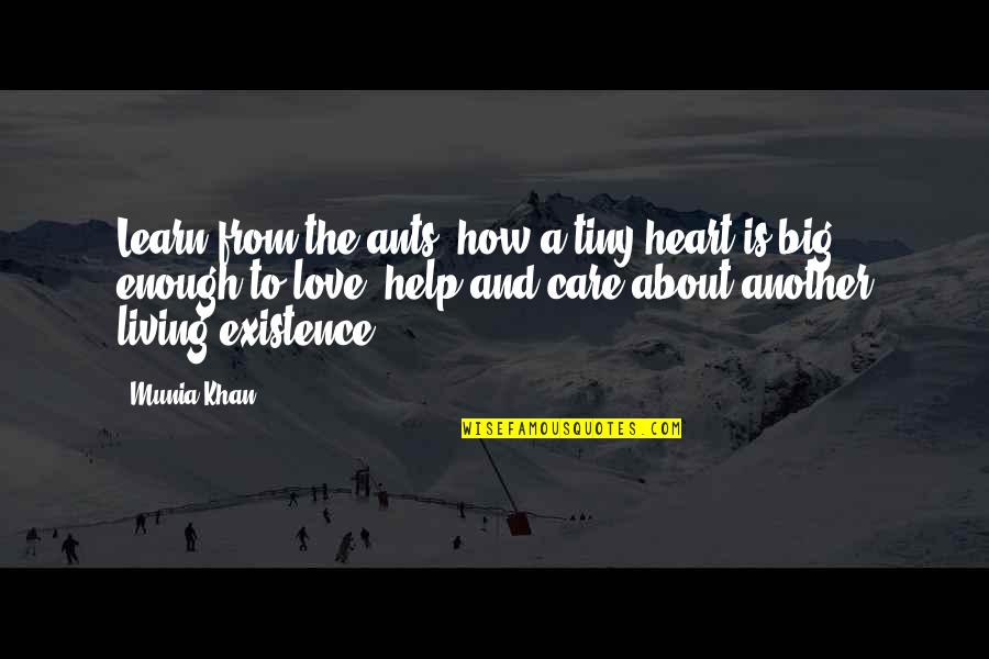 Kind Quotes And Quotes By Munia Khan: Learn from the ants- how a tiny heart