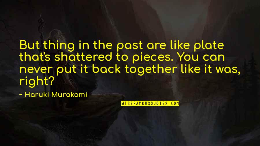 Kindah Builders Quotes By Haruki Murakami: But thing in the past are like plate