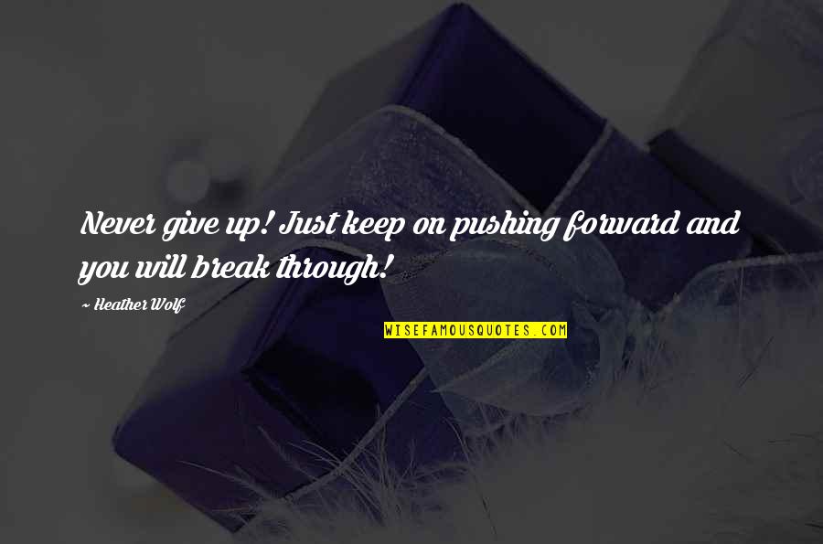 Kipnuk Adventure Series Quotes By Heather Wolf: Never give up! Just keep on pushing forward