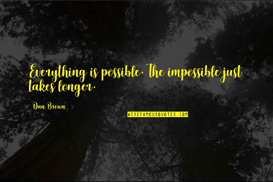 Kirkuk Air Quotes By Dan Brown: Everything is possible. The impossible just takes longer.