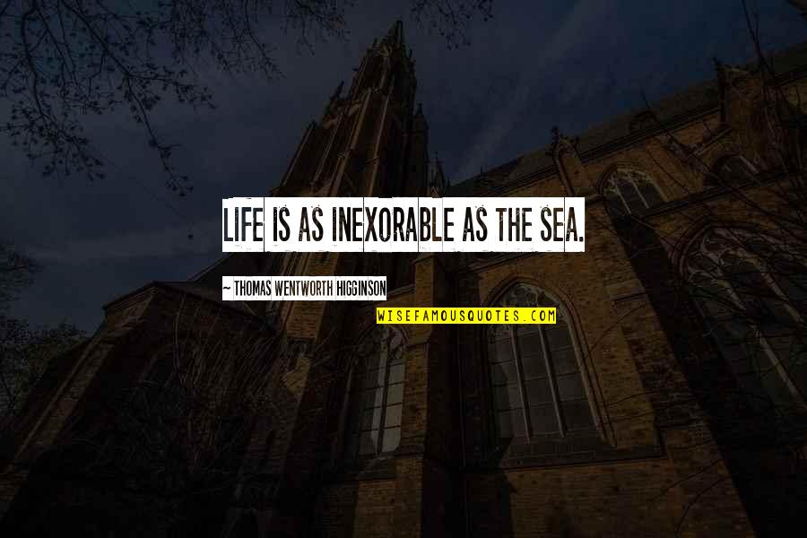 Kistler Quotes By Thomas Wentworth Higginson: Life is as inexorable as the sea.