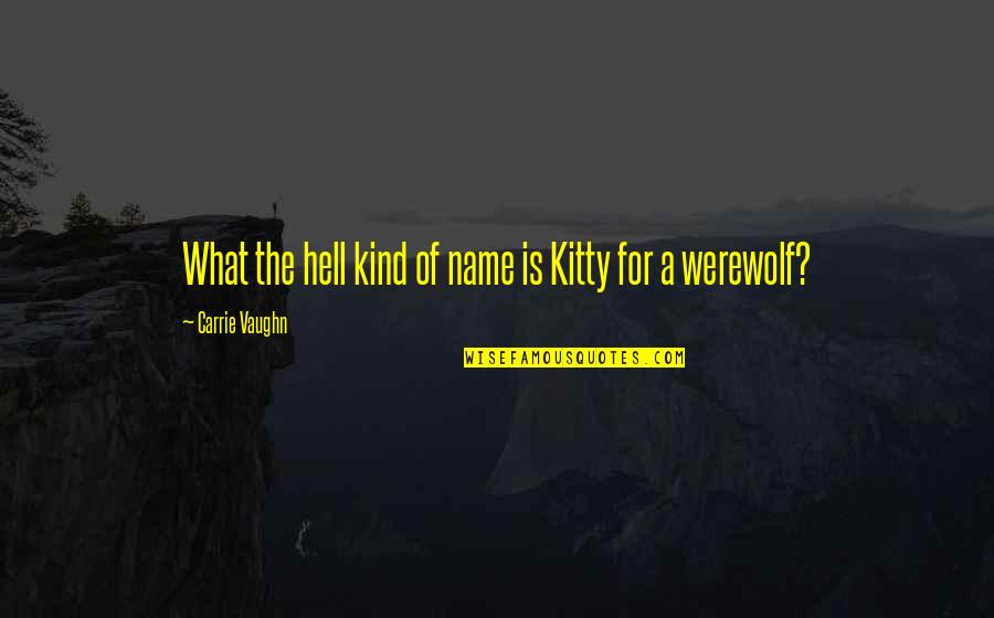 Kitty Best Quotes By Carrie Vaughn: What the hell kind of name is Kitty