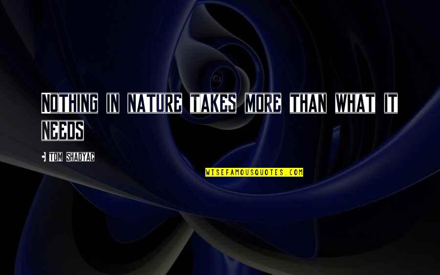 Kkr Team Quotes By Tom Shadyac: Nothing in nature takes more than what it