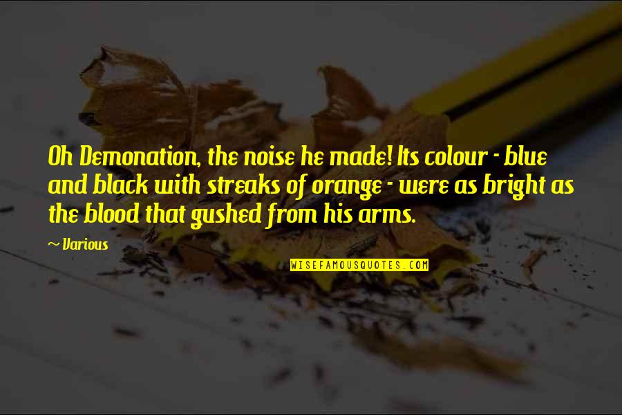 Kloosterman Quotes By Various: Oh Demonation, the noise he made! Its colour