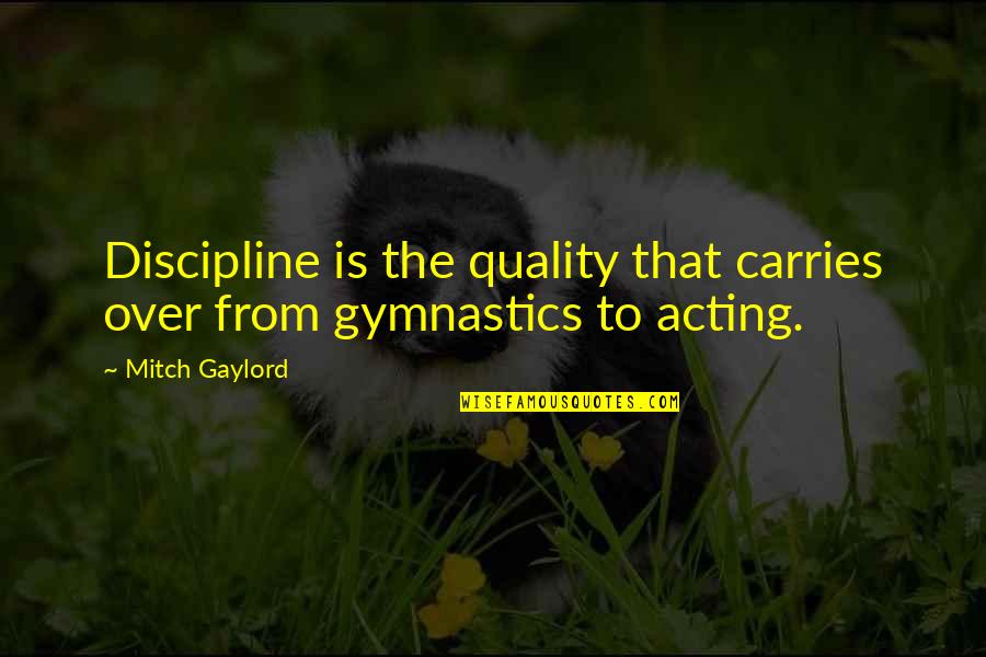 Knapzakken Quotes By Mitch Gaylord: Discipline is the quality that carries over from