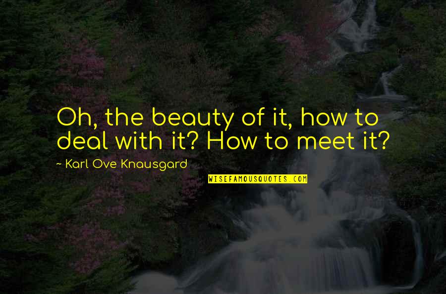 Knausgard Karl Quotes By Karl Ove Knausgard: Oh, the beauty of it, how to deal