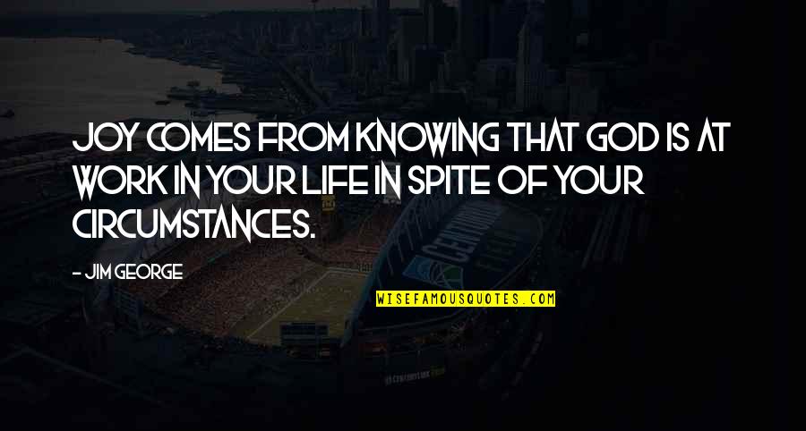 Knowing God Quotes By Jim George: Joy comes from knowing that God is at