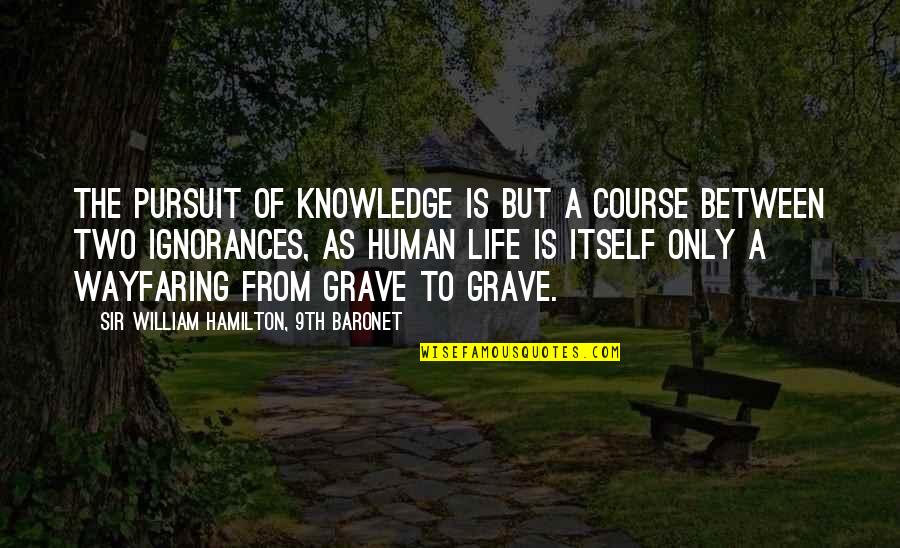 Knowledge Ignorance Quotes By Sir William Hamilton, 9th Baronet: The pursuit of knowledge is but a course