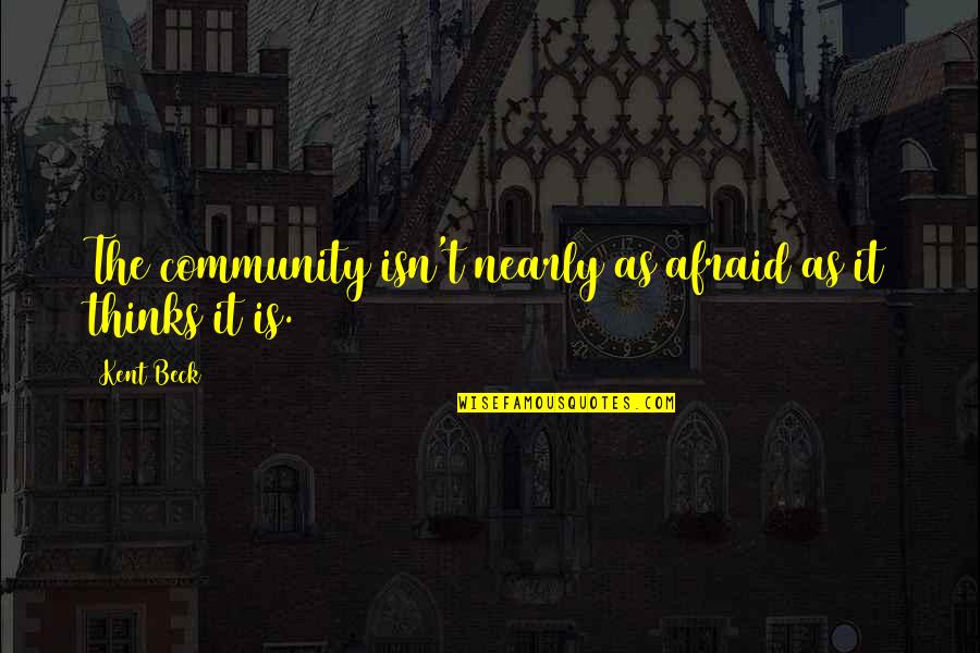 Knowledge Is Burden Quotes By Kent Beck: The community isn't nearly as afraid as it