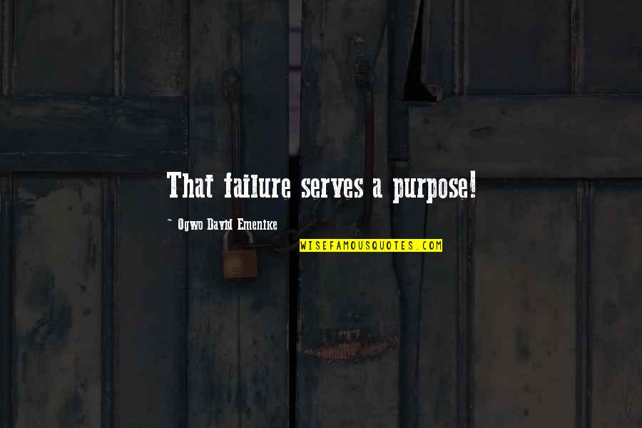 Kofman Theater Quotes By Ogwo David Emenike: That failure serves a purpose!