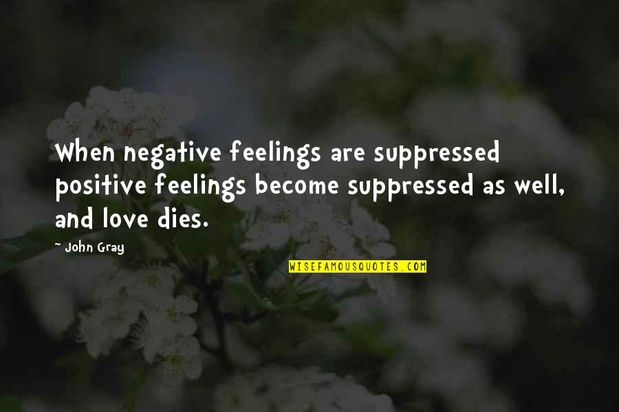 Kolash Quotes By John Gray: When negative feelings are suppressed positive feelings become