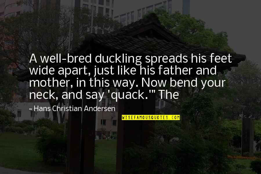 Korg Keyboards Quotes By Hans Christian Andersen: A well-bred duckling spreads his feet wide apart,