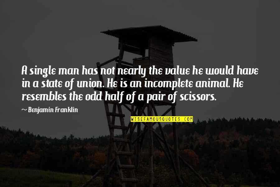 Kossontipheap Quotes By Benjamin Franklin: A single man has not nearly the value