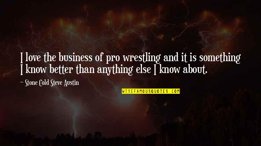 Kougyoku Ren Quotes By Stone Cold Steve Austin: I love the business of pro wrestling and