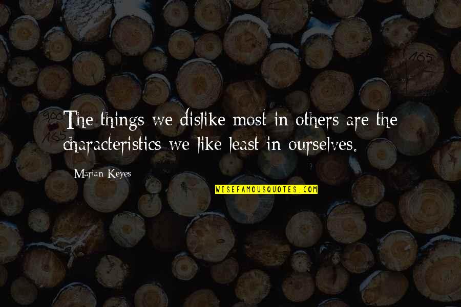 Kracker Io Quotes By Marian Keyes: The things we dislike most in others are