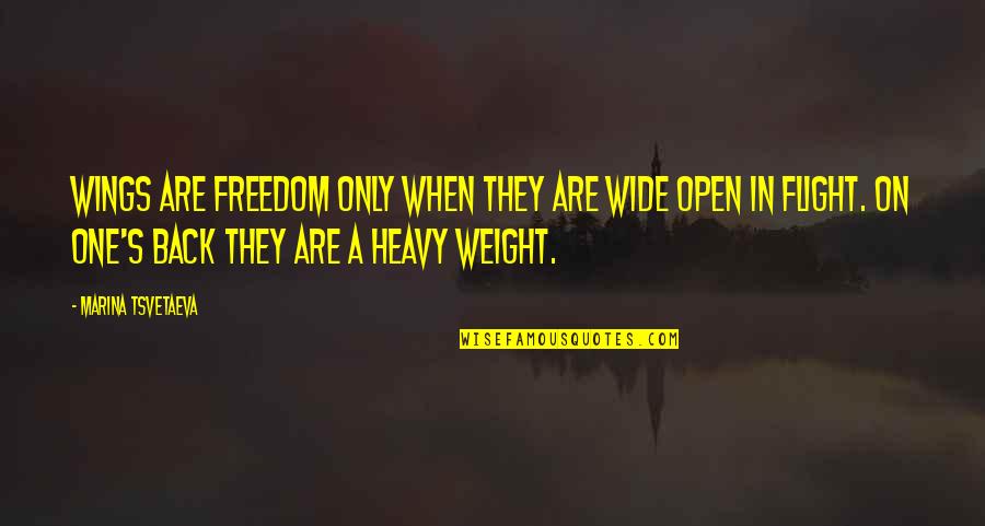 Kristhel Regalado Quotes By Marina Tsvetaeva: Wings are freedom only when they are wide