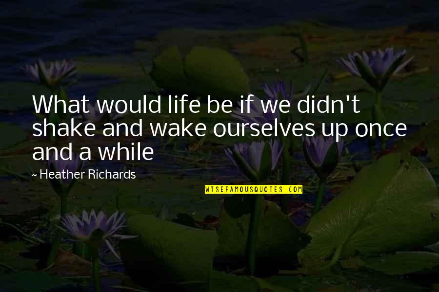 Kristien Hemmerechts Quotes By Heather Richards: What would life be if we didn't shake