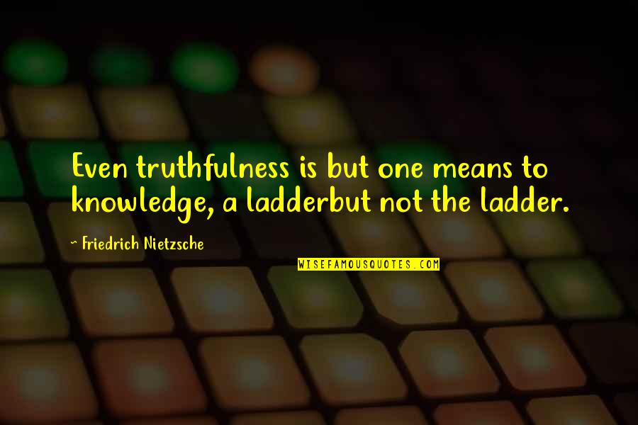 Kruschen Quotes By Friedrich Nietzsche: Even truthfulness is but one means to knowledge,