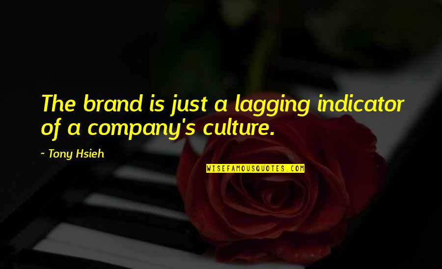 Laam Official Quotes By Tony Hsieh: The brand is just a lagging indicator of