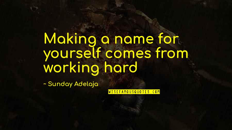 Labovitch Newport Quotes By Sunday Adelaja: Making a name for yourself comes from working