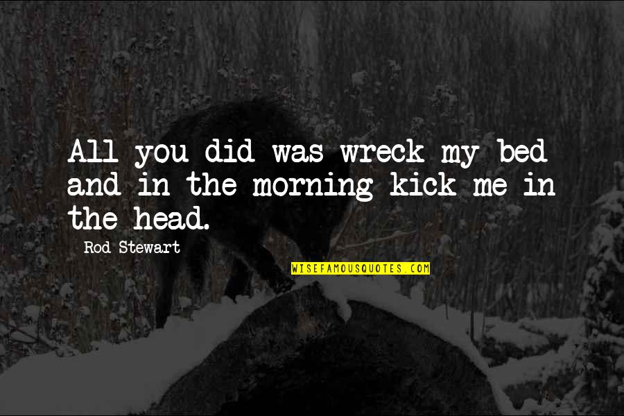 Lady Golfer Quotes By Rod Stewart: All you did was wreck my bed and