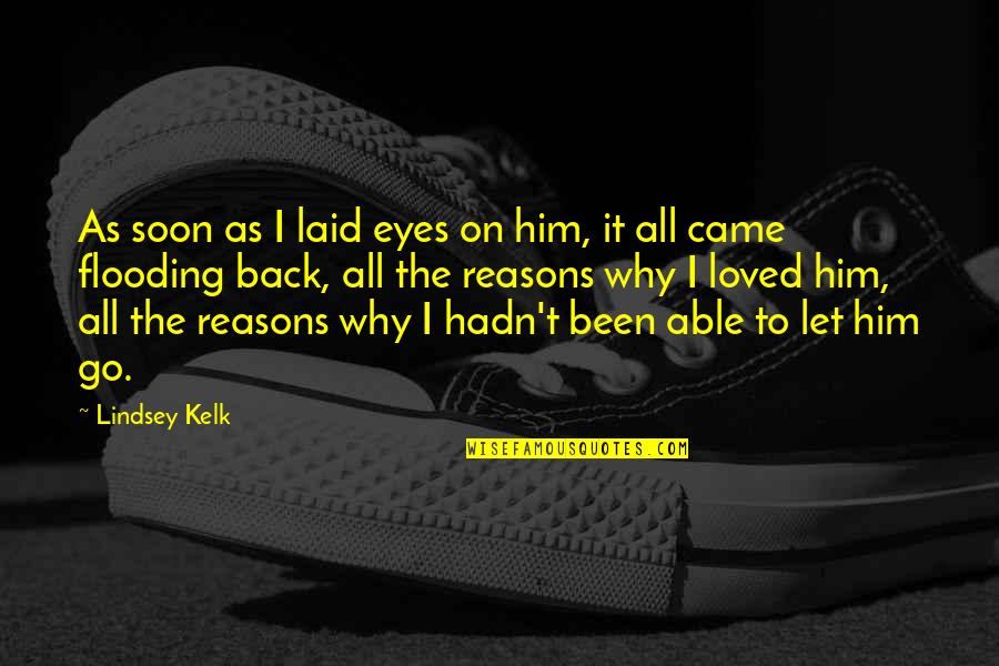 Laid Back Quotes By Lindsey Kelk: As soon as I laid eyes on him,