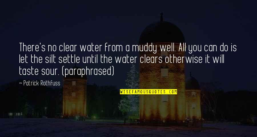 Laimek Quotes By Patrick Rothfuss: There's no clear water from a muddy well.