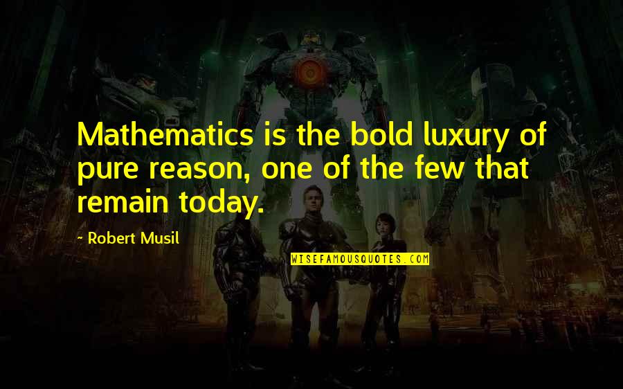 Lambesis Agency Quotes By Robert Musil: Mathematics is the bold luxury of pure reason,