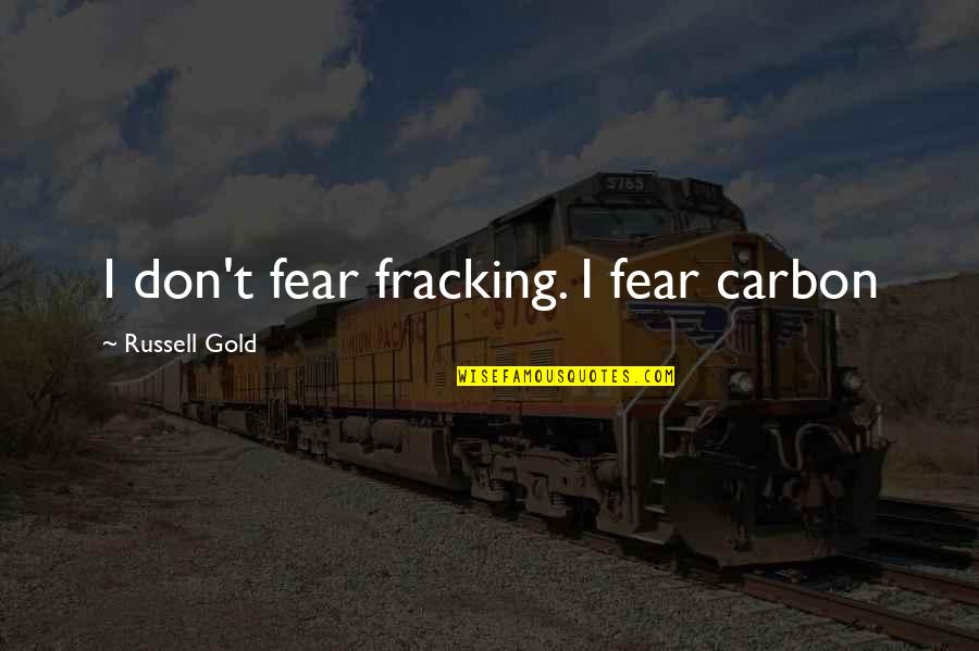 Langston Hughes The Harlem Renaissance Quotes By Russell Gold: I don't fear fracking. I fear carbon