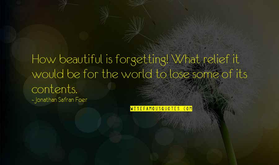 Larabelle Makeover Quotes By Jonathan Safran Foer: How beautiful is forgetting! What relief it would