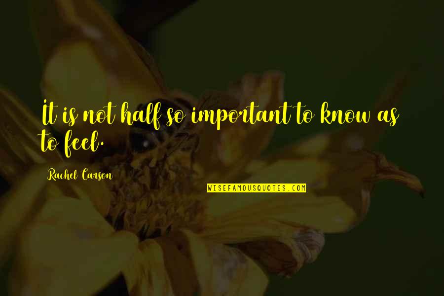 Laringe Faringe Quotes By Rachel Carson: It is not half so important to know