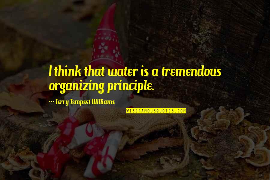 Lasam Anti Quotes By Terry Tempest Williams: I think that water is a tremendous organizing