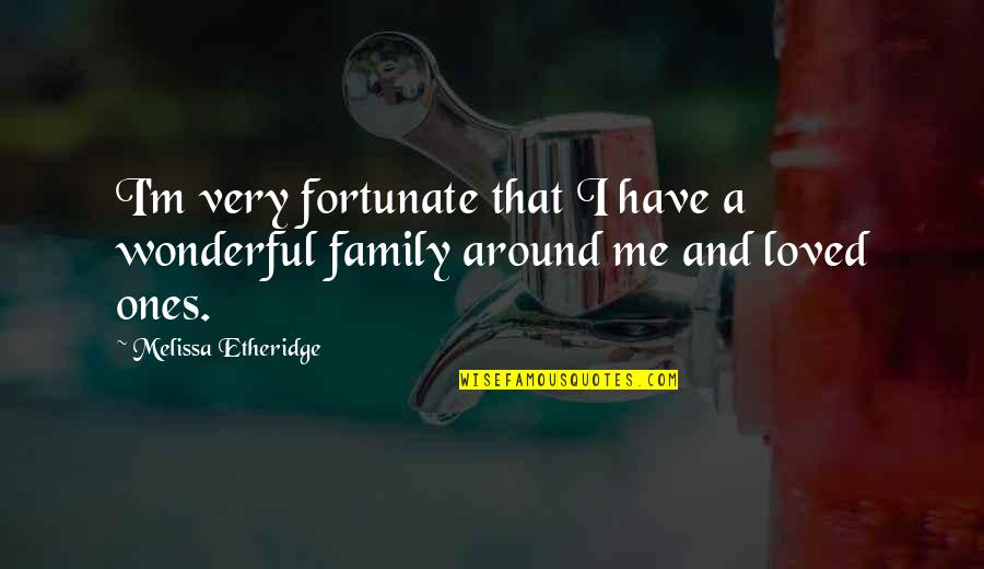 Last Day Of Year 2012 Quotes By Melissa Etheridge: I'm very fortunate that I have a wonderful