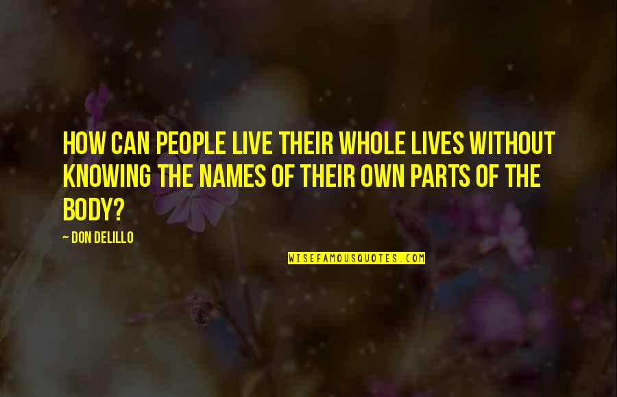 Last Meal Quotes By Don DeLillo: How can people live their whole lives without