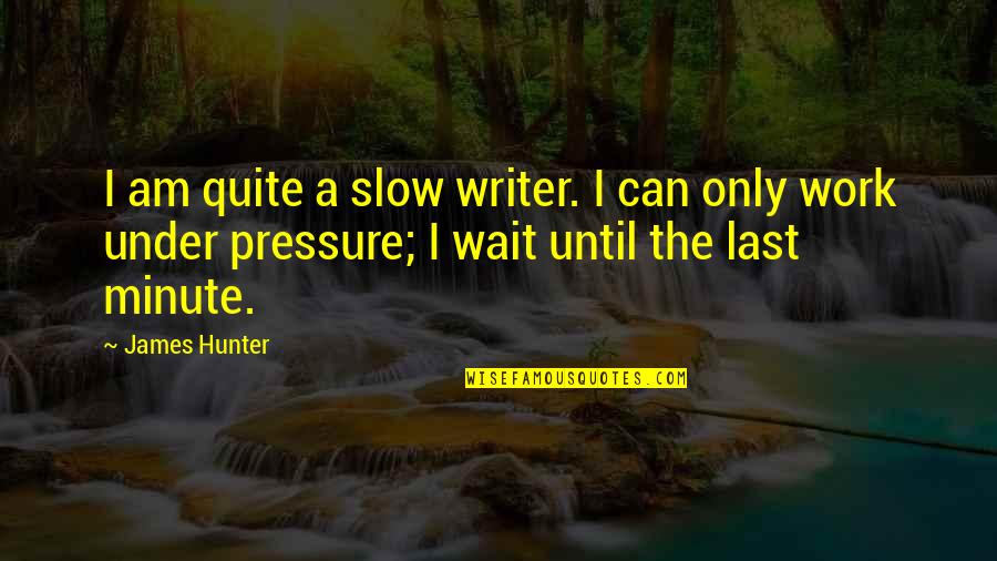 Last Minute Work Quotes By James Hunter: I am quite a slow writer. I can